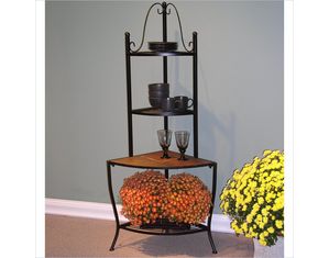 4D Concepts Corner Bakers Rack with Slate Top