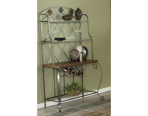 Bernards Furniture Phoenix Wood / Stone Bakers Rack - Fast FREE FedEx Shipping!