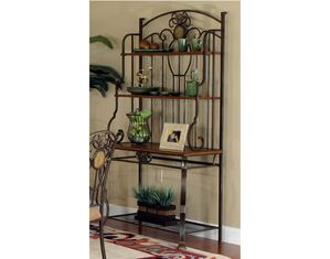 Cramco Allegro Golden Bronze Oak Bakers Rack