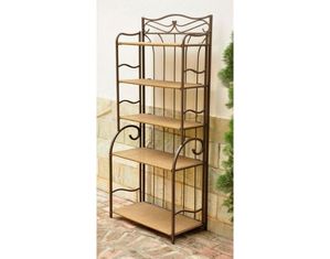 ICI Valencia Resin Wicker Steel 5 Tier Folding Shelf