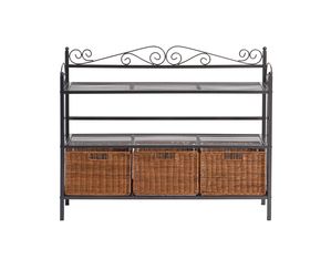 SEI Celtic Three Drawer Storage Shelf Bakers Rack