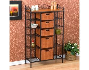 SEI Manilla Five Drawer Bakers Rack