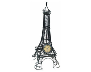 Infinity Instruments Metal Wire Eiffel Tower Desktop and Tabletop Clock - Fast FREE FedEx Shipping!