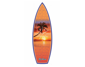 Infinity Instruments Paradise Sunset Surfboard Desktop and Tabletop Clock - Fast FREE FedEx Shipping!