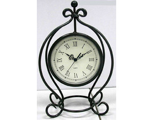 Infinity Instruments Pewter Gray Iron Desktop and Tabletop Clock