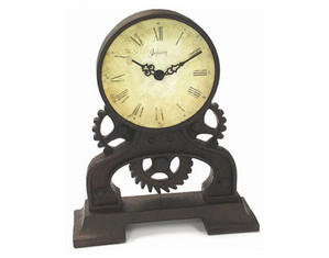 Infinity Instruments Rusty Gears Resin Desktop and Tabletop Clock