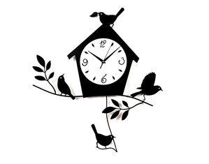 Ashton Sutton Birds and Bird House Wall clock with Pendulum