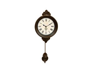 Ashton Sutton Dark Brown Wall Clock With Pendulum