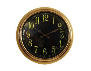 Ashton Sutton Gold Wall Clock with Glow in the Dark Numbers