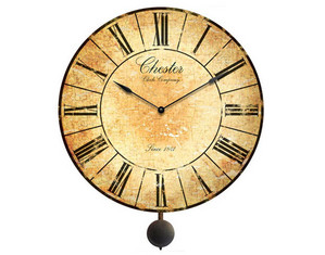 Infinity Instruments 24 inch Chester Wall Clock with Pendulum
