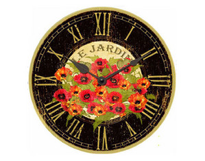 Infinity Instruments 24 inch Le Jardin Poppy Wall Clock