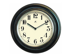 Infinity Instruments Antique Lacquer Wood Wall Clock - Fast FREE FedEx Shipping!