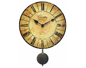 Infinity Instruments Antiqued Chester Clock with Pendulum - Fast FREE FedEx Shipping!