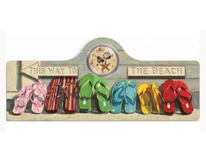 Infinity Instruments Beach Sandals Wall Sign Clock - Fast FREE FedEx Shipping!