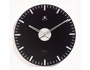 Infinity Instruments Black and Mirrored Glass Wall Clock - Fast FREE FedEx Shipping!