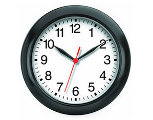 Infinity Instruments Black Plastic Frame Wall Clock - Fast FREE FedEx Shipping!