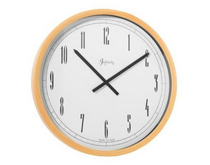 Infinity Instruments Natural Beech Wood Wall Clock with Arabic Numbers - Fast FREE FedEx Shipping!