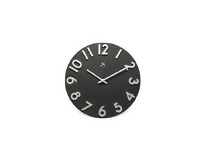 Infinity Instruments Raised Numbers Metal Wall Clock - Fast FREE FedEx Shipping!