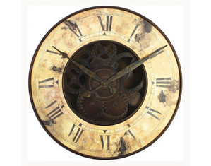 Infinity Instruments Rusty Gears Resin Wall Clock - Fast FREE FedEx Shipping!