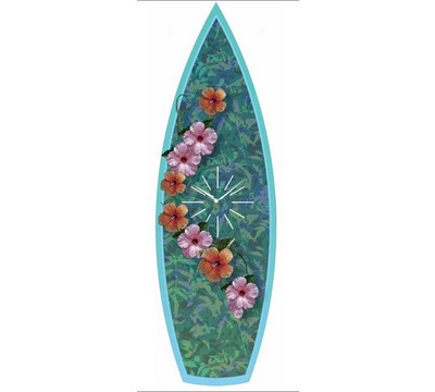 Infinity_Surfboard_Wall_Clock_with_Flowers_Wall_Clock.jpg