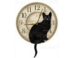 Infinity Instruments Wagging Cat Tail Pendulum Wall Clock - Fast FREE FedEx Shipping!