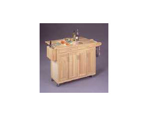 Home Styles Furniture Top Kitchen Cart with Wood Drop Leaf Breakfast Bar