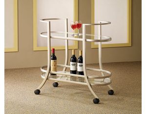 Union Square Contemporary Glass Sheves Metal Kitchen Serving Cart
