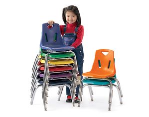 Jonti-Craft Small Berries Plastic Chair w/Chrome-Plated Legs - Set of 6