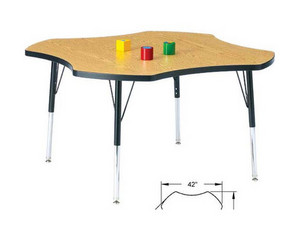 Jonti-Craft Rainbow Accents Kydz Four Leaf Activity Table - Fast FREE FedEx Shipping!