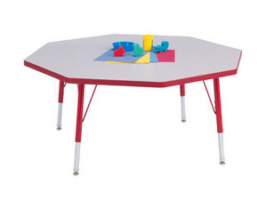 Jonti-Craft Rainbow Accents Kydz Octagon Activity Table - Fast FREE FedEx Shipping!