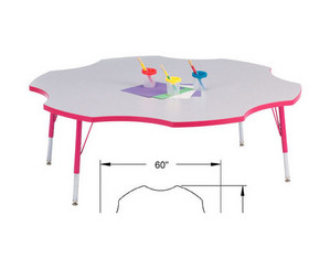 Jonti-Craft Rainbow Accents Kydz Six Leaf Activity Table - Fast FREE FedEx Shipping!