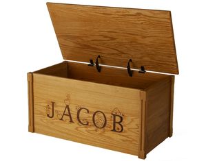 Wood Toybox Thematic Lettering Toy Box