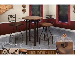 Artisan Home Furniture Valencia Bistro Bar Table (IFD300BISTRO-T, IFD300BISTRO-B)