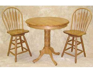 Holland Hardwoods Traditional Pedestal Parawood Bar Table