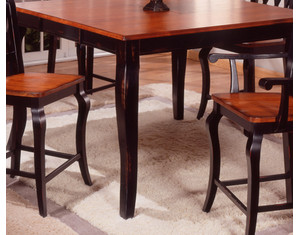 Entree Black & Cherry Collection Counter Ht. Country French Leg Table w/ Butterfly Leaf Top - FREE Inside Delivery!