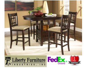 Liberty Furniture Santa Rosa Merlot 5 Piece Pub Set - Fast FREE FedEx Shipping
