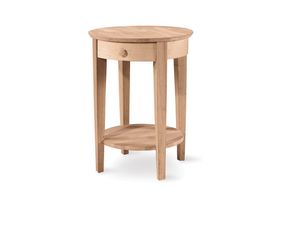 International Concepts Unfinished Phillip Accent Table with Drawer