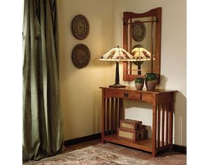 Powell Mission Oak Console Table with Mirror