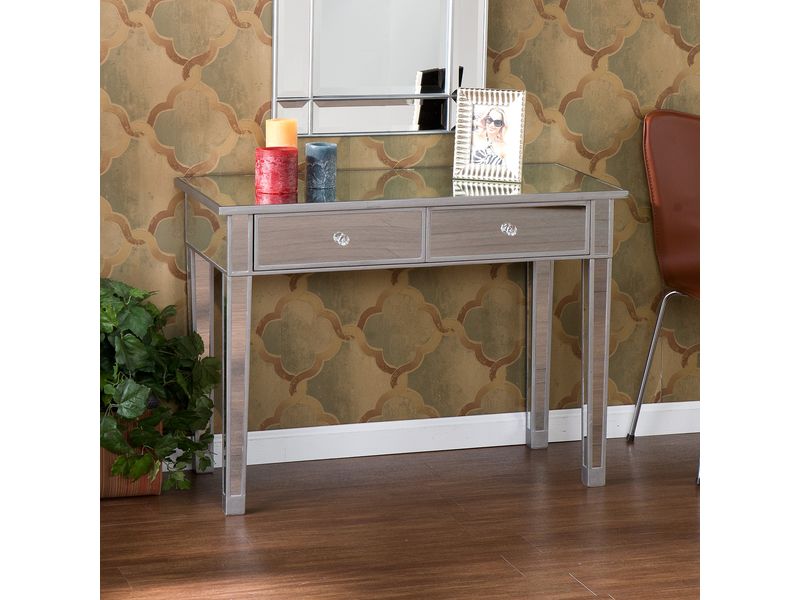Mirrored Console Table. 2-Drawer Console Table