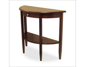 Winsome Antique Walnut Half Moon Hall Console Table