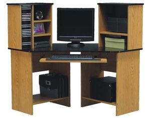 Ameriwood Natural Wood Corner Computer Desk - Fast FREE FedEx Shipping!