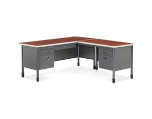 OFM L- Shaped Desk with Right Pedestal