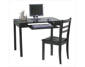 OSP 2 Piece Chair And Desk Set In Black - Fast FREE FedEx Shipping!