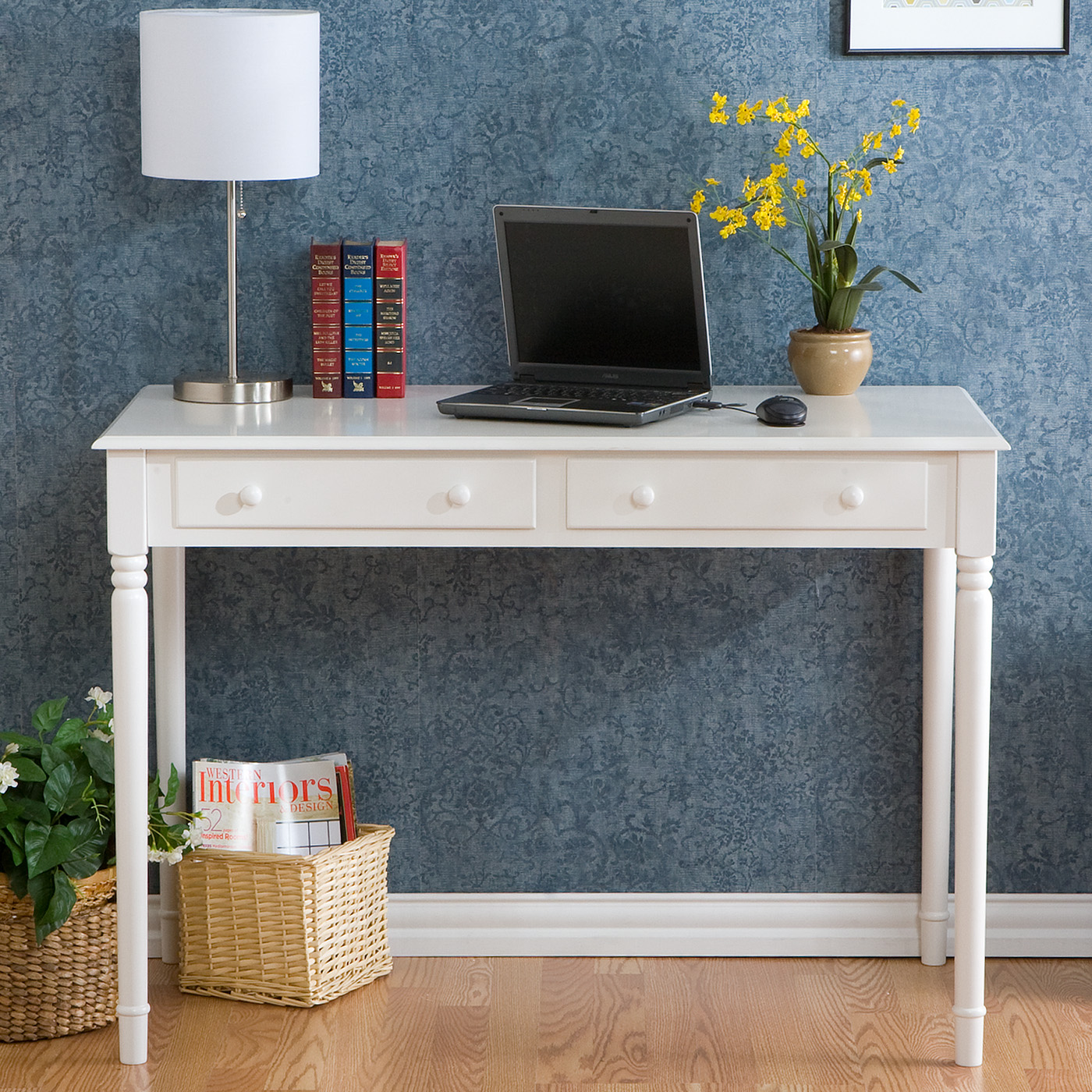 SEI Crisp White 2 Drawer Writing Desk image