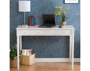 SEI Crisp White 2 Drawer Writing Desk
