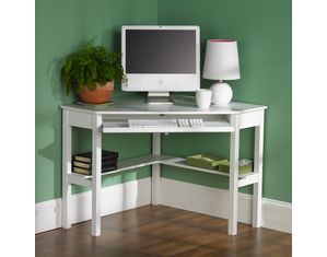 SEI White Corner Computer Desk Desk