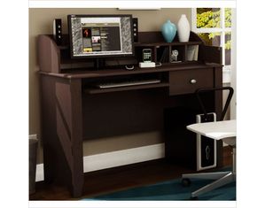 South Shore Chocolate Compact fit Transitional Secretary Desk