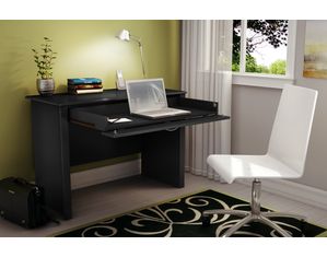 South Shore Solid black Transitional Secretary Desk