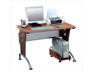 Techni Mobili Karah Wood Top Computer Desk in Dark Honey
