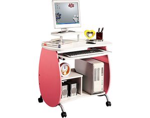 Techni Mobili Roxy Computer Desk in Pink and White - <font color=red> NEW Low Price! </font>